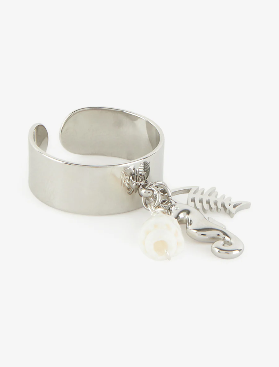 Bague à breloque hippocampe - Argent - Image 2