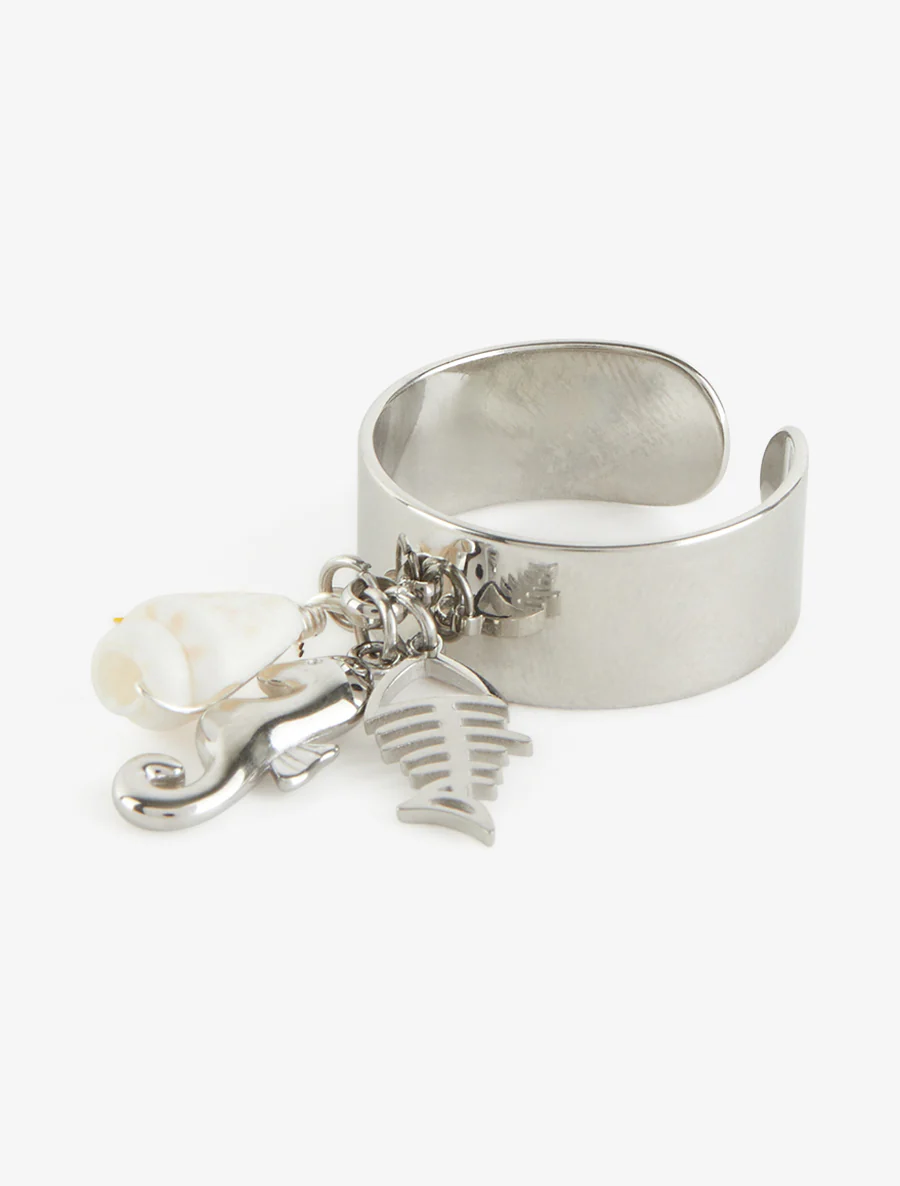Bague à breloque hippocampe - Argent - Image 3