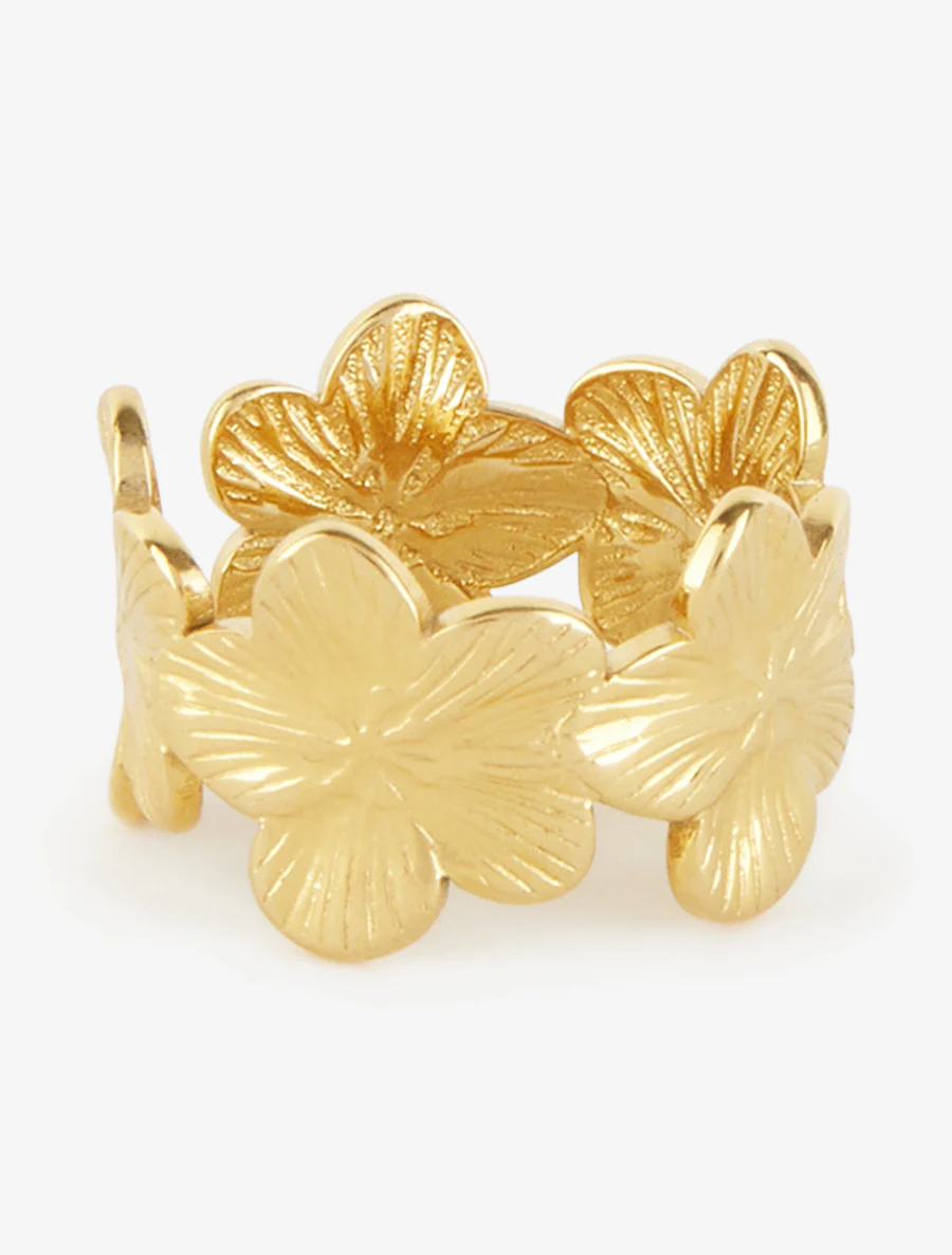 Bague à motif fleuri - Or - Image 2