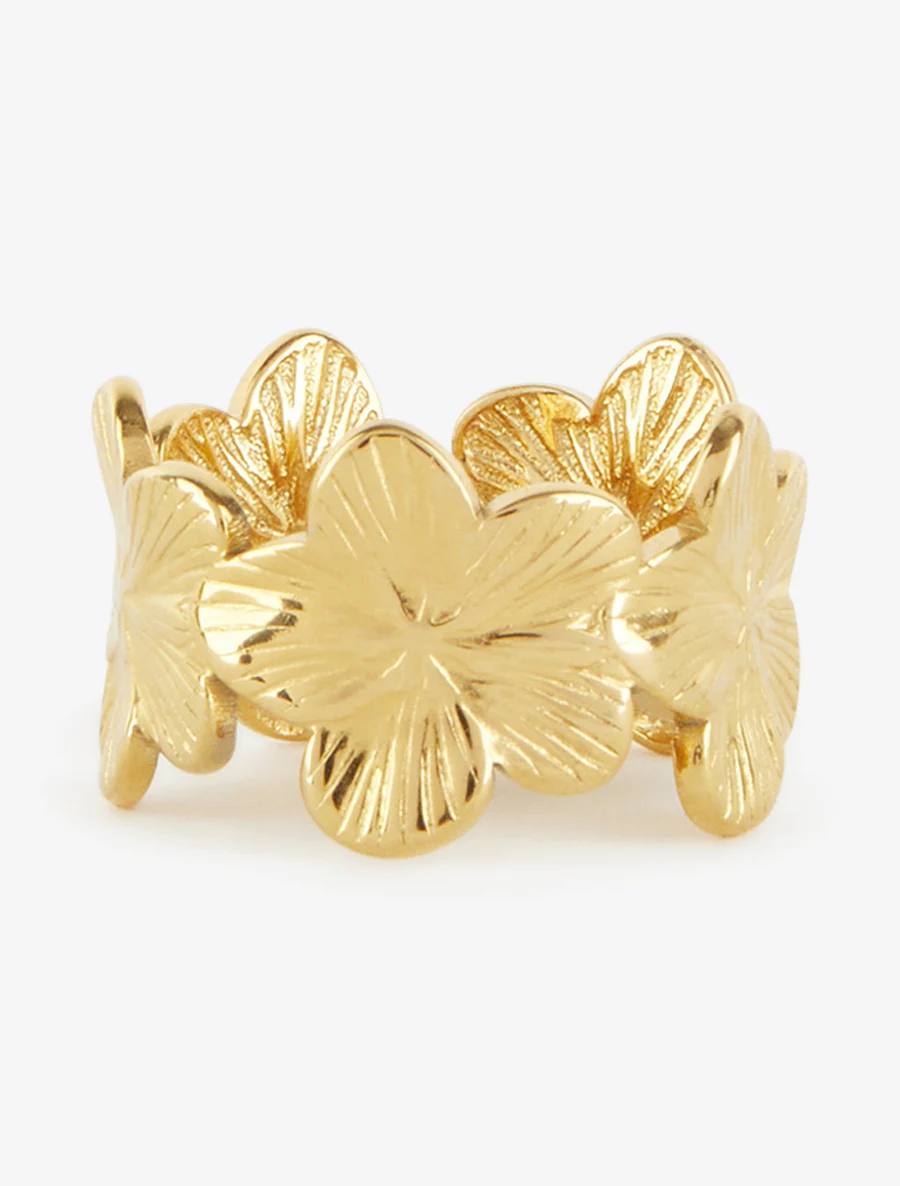Bague à motif fleuri - Or - Image 3