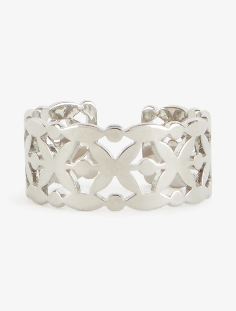 Bague ajourée ajustable - Argent - Image 3