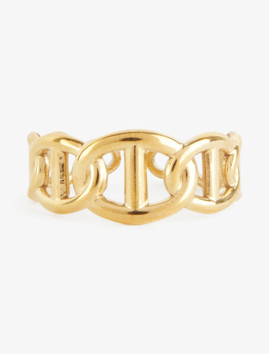 Bague ajustable à maillons marins - Or - Image 3