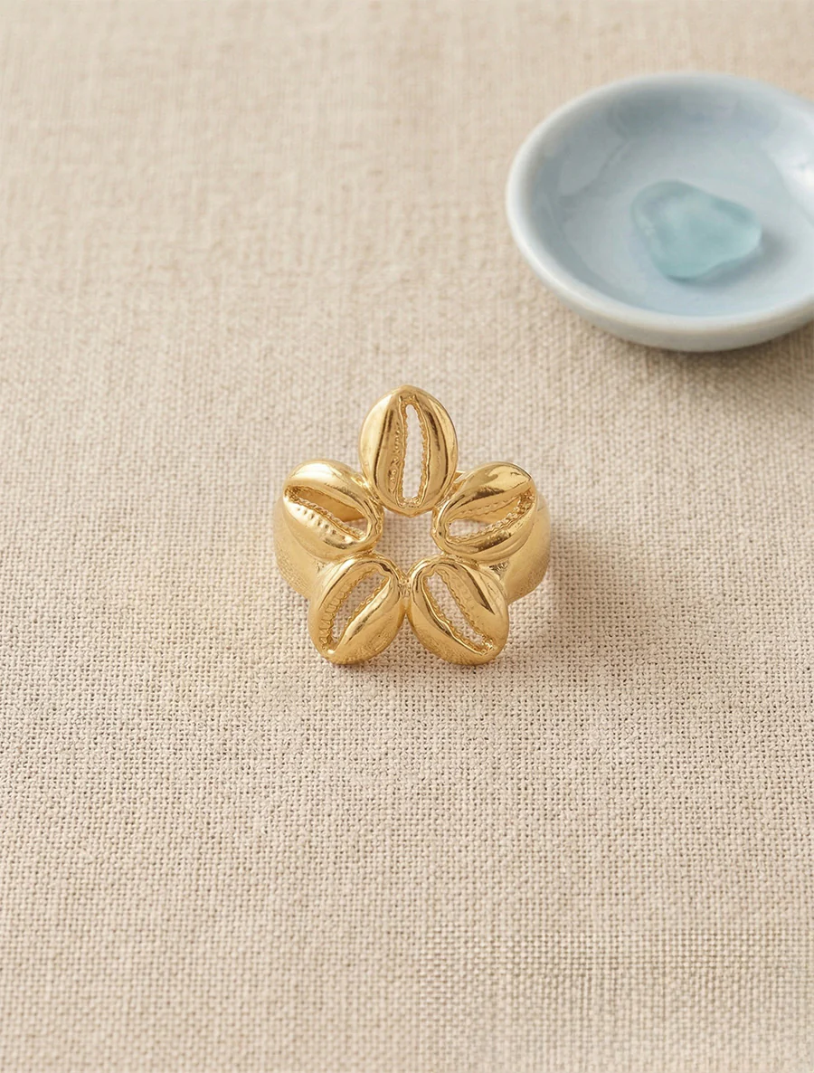 Bague ajustable coquillages - Or