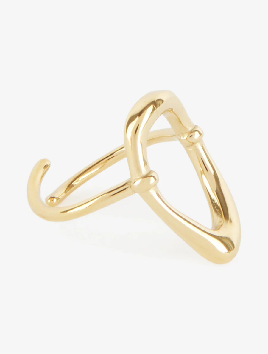 Bague ajustable motif oval ajouré - Or - Image 2
