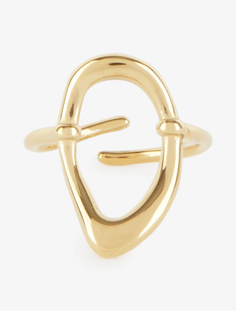 Bague ajustable motif oval ajouré - Or - Image 3