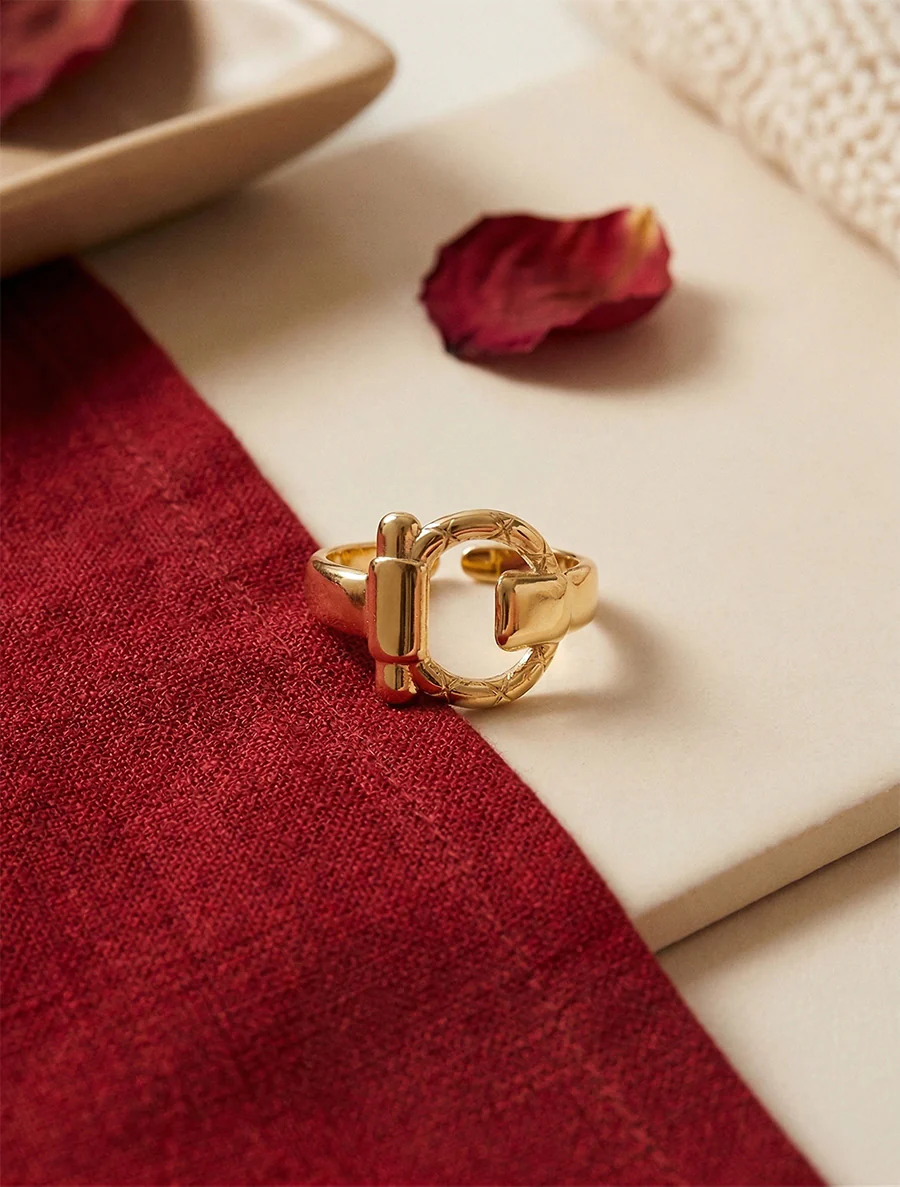 Bague boucle ajustable - Or
