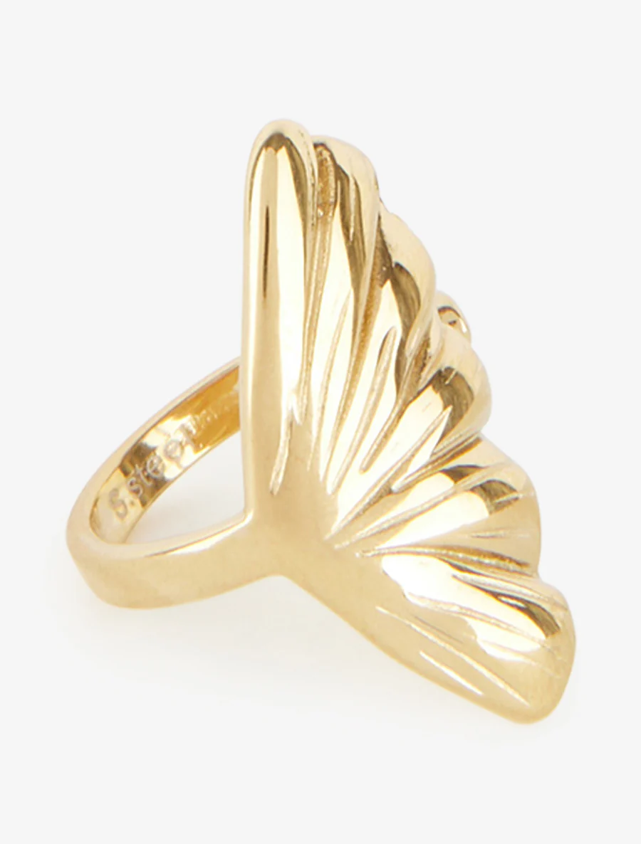 Bague feuille de ginkgo - Or - Image 2