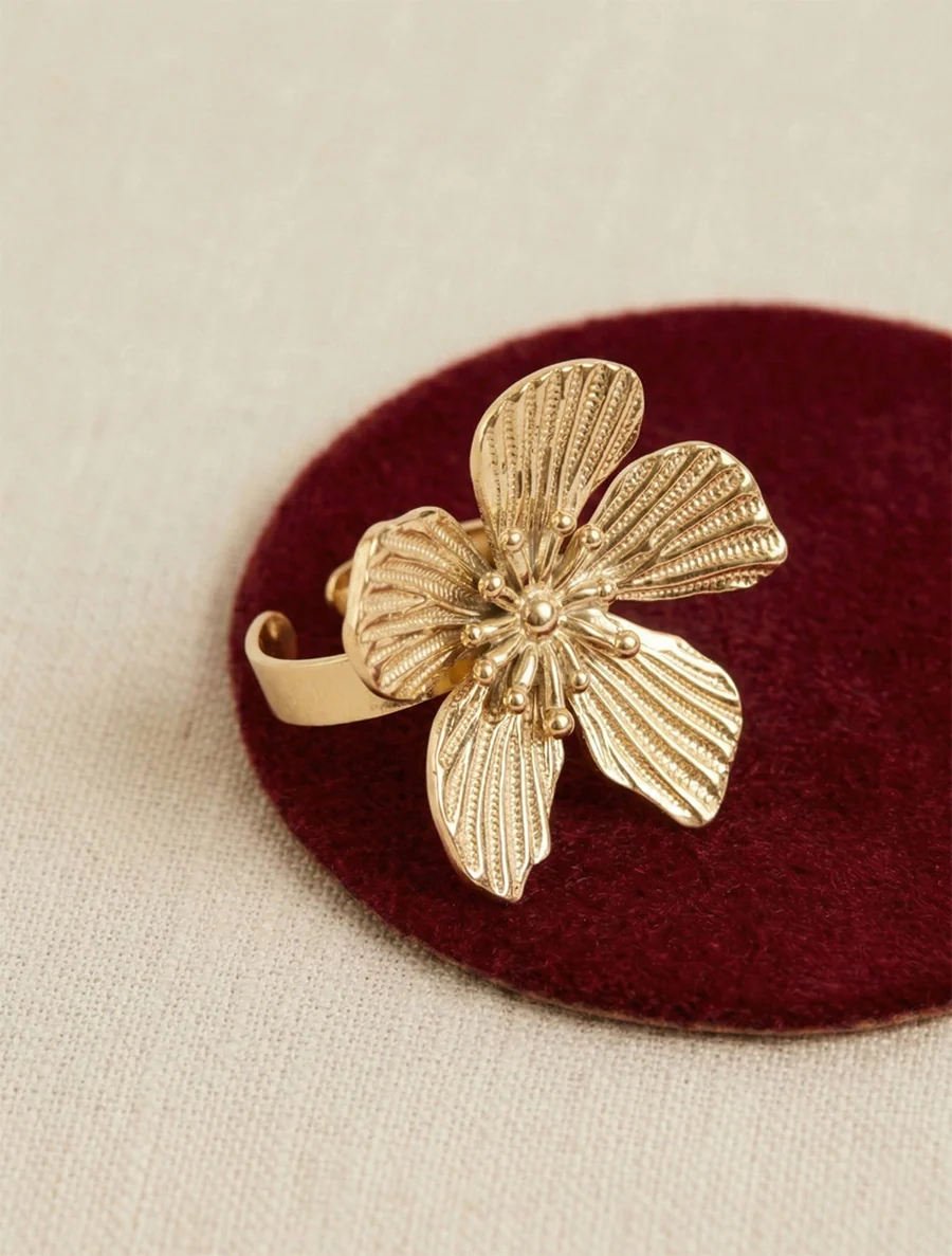 Bague grande fleur - Or