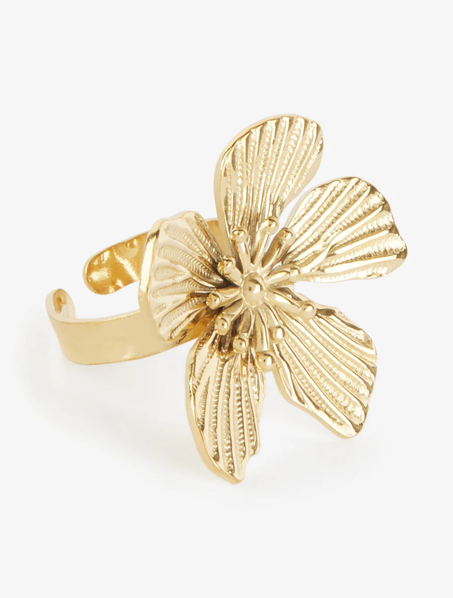 Bague grande fleur - Or - Image 2