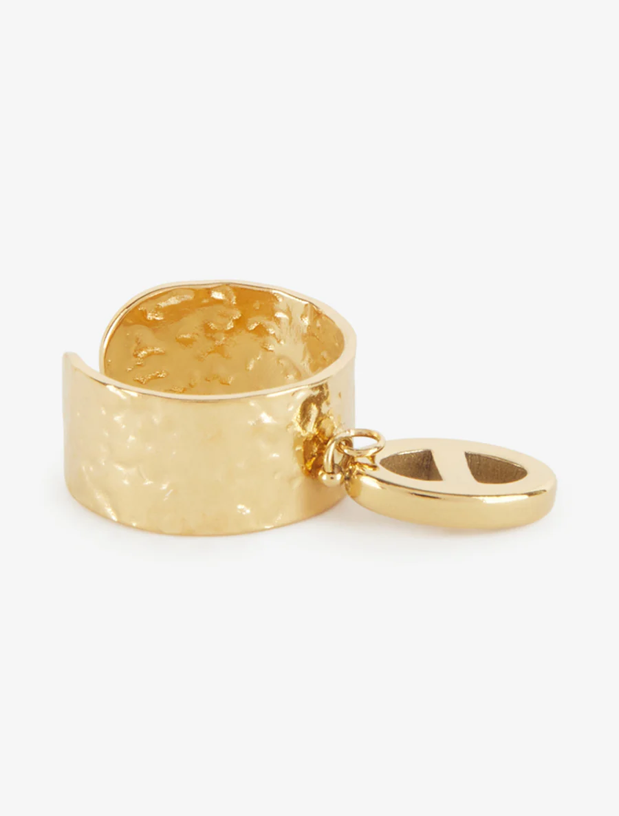 Bague martelé à breloque maille marine - Or - Image 2