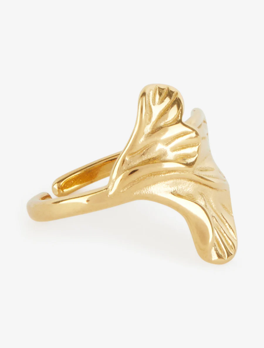 Bague motif végétal - Or - Image 2