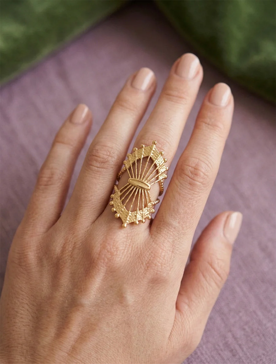 Bague style couronne - Or