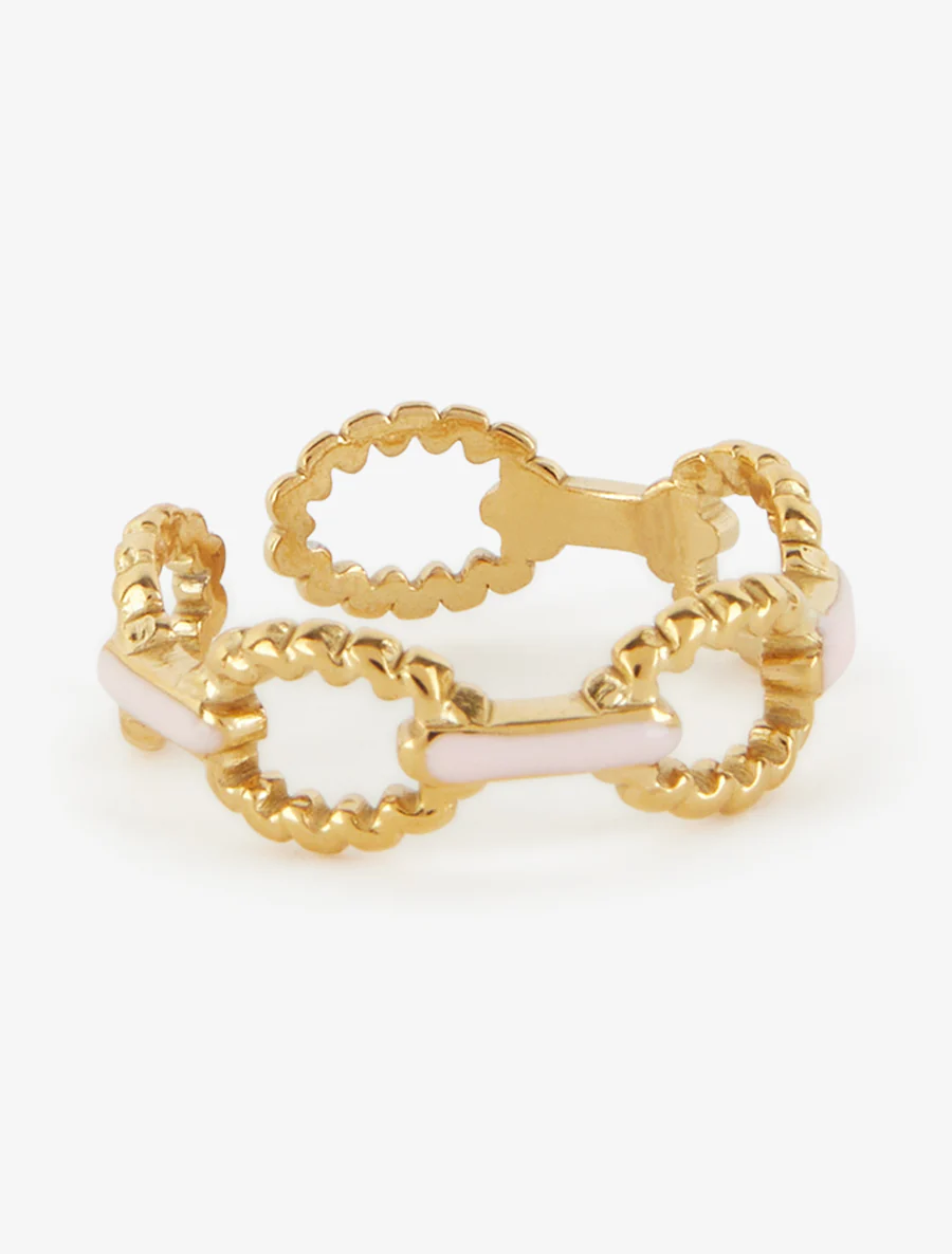 Bague style maillons marin torsadés - Or/rose - Image 2