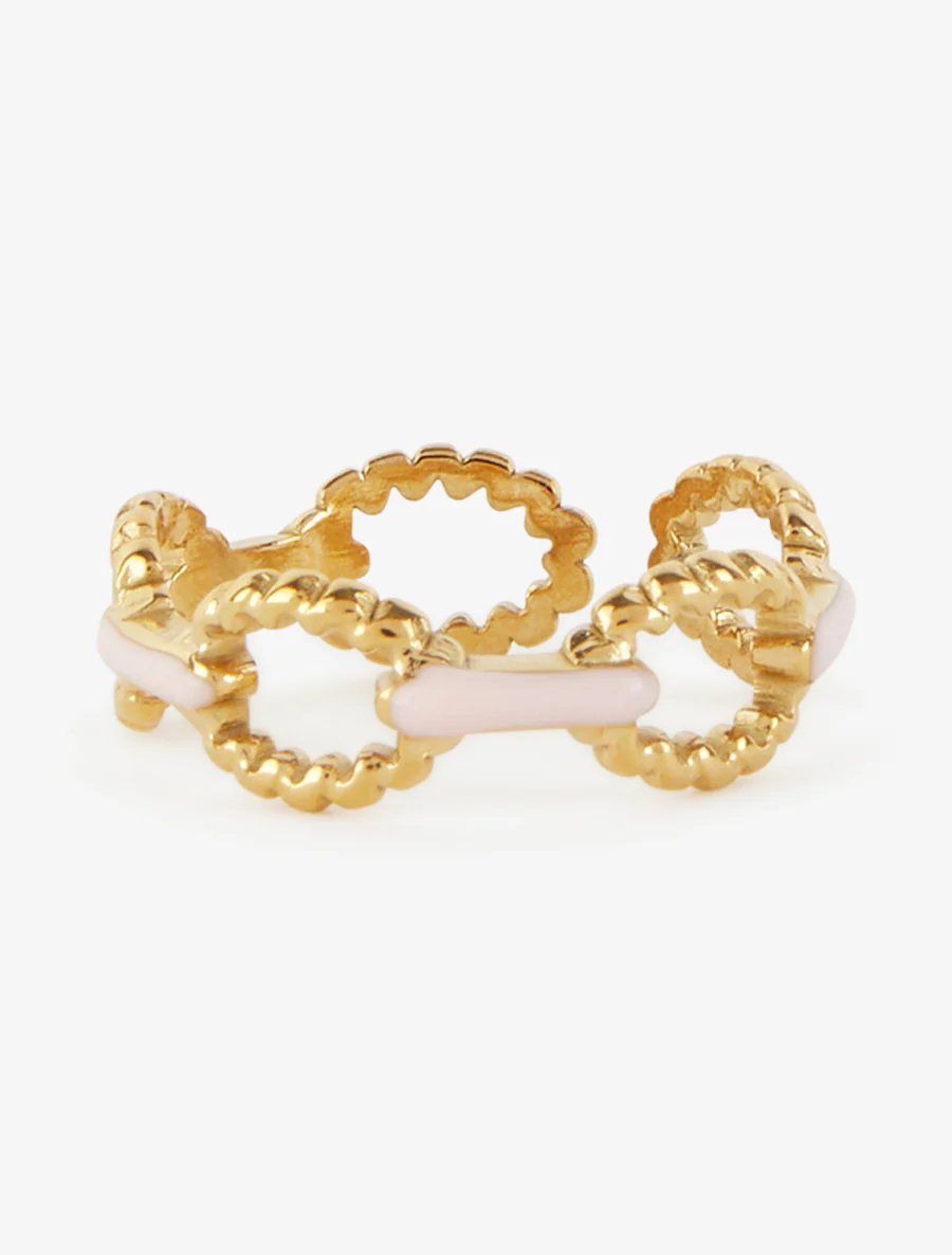 Bague style maillons marin torsadés - Or/rose - Image 3