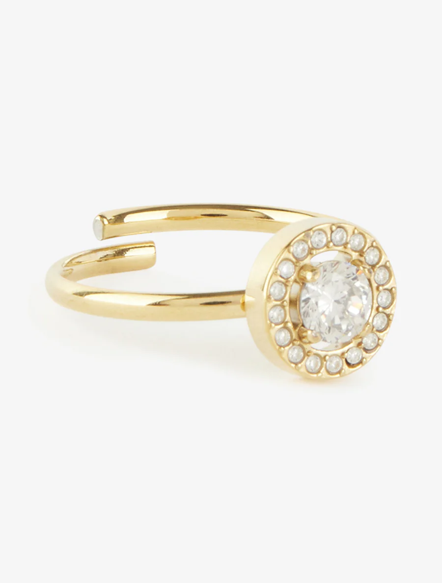 Bague style solitaire rond en zircon - Or - Image 2