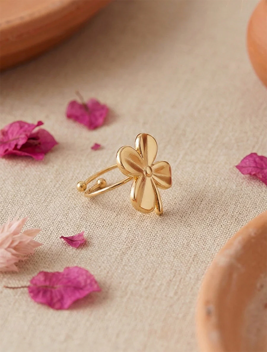 Bague trèfle à 4 feuilles - Or