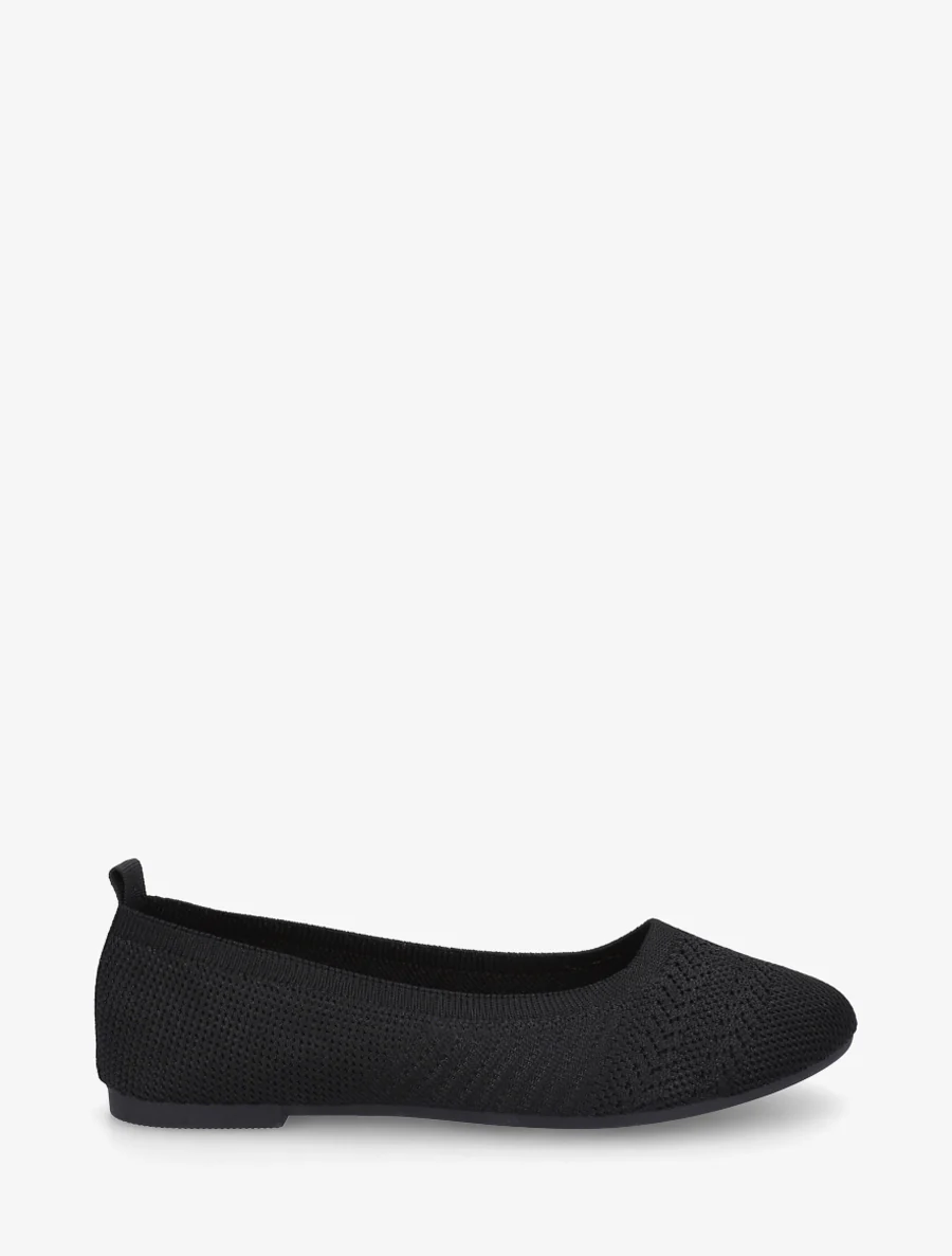 Ballerines basiques en tissu - Noir