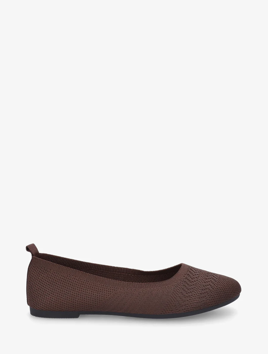 Ballerines basiques en tissu - Marron