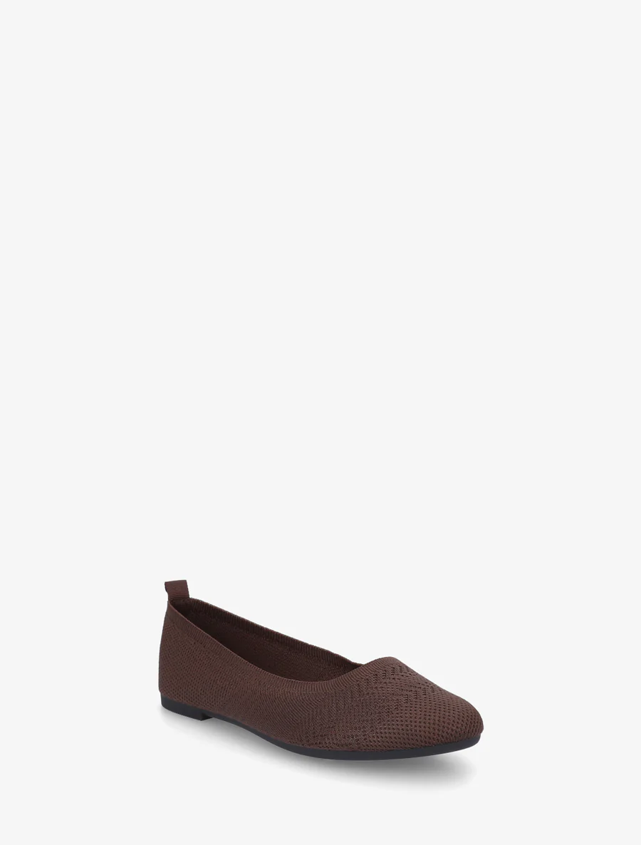 Ballerines basiques en tissu - Marron - Image 2