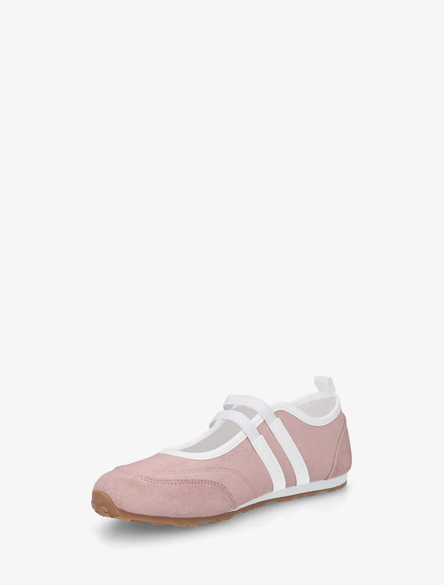 Ballerines en suédine à bandes - Rose - Image 3