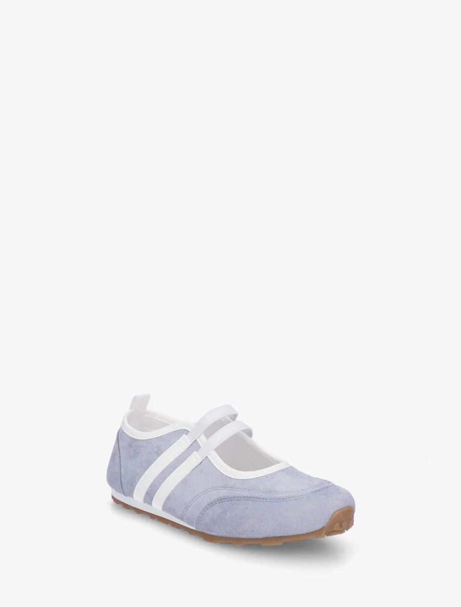 Ballerines en suédine à bandes - Bleu ciel - Image 2