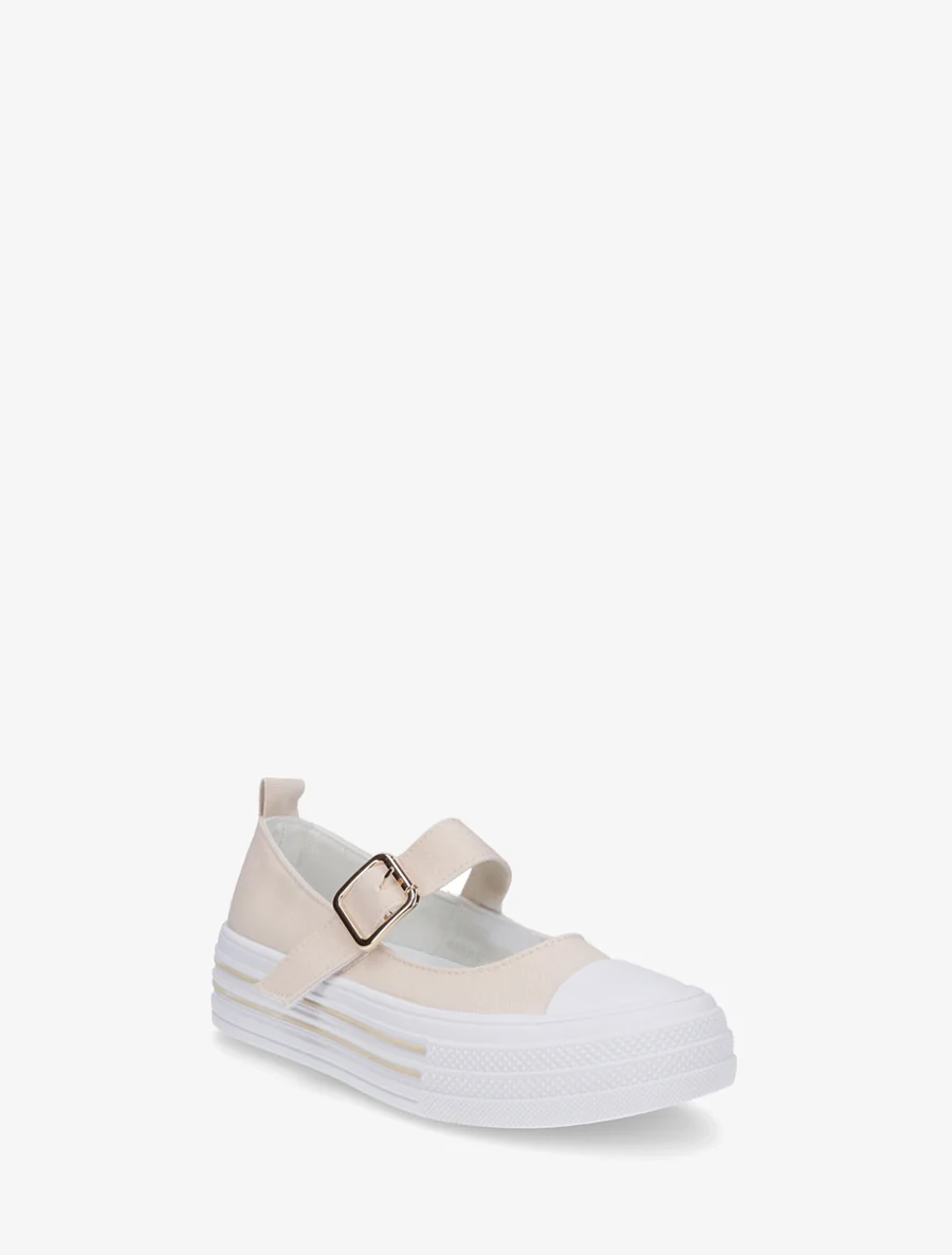 Ballerines style baskets à scratch - Beige - Image 2