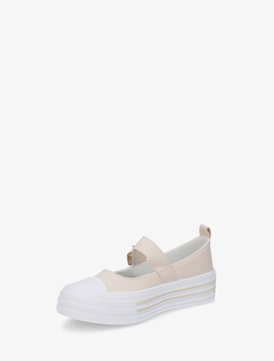 Ballerines style baskets à scratch - Beige - Image 3