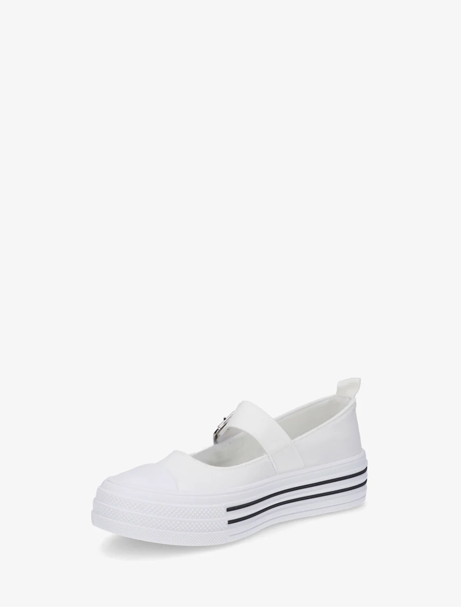 Ballerines style baskets à scratch - Blanc - Image 3