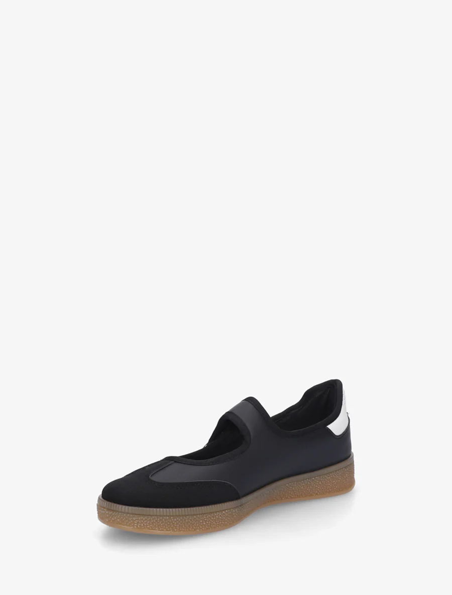 Ballerines style sneakers à scratch - Noir - Image 3