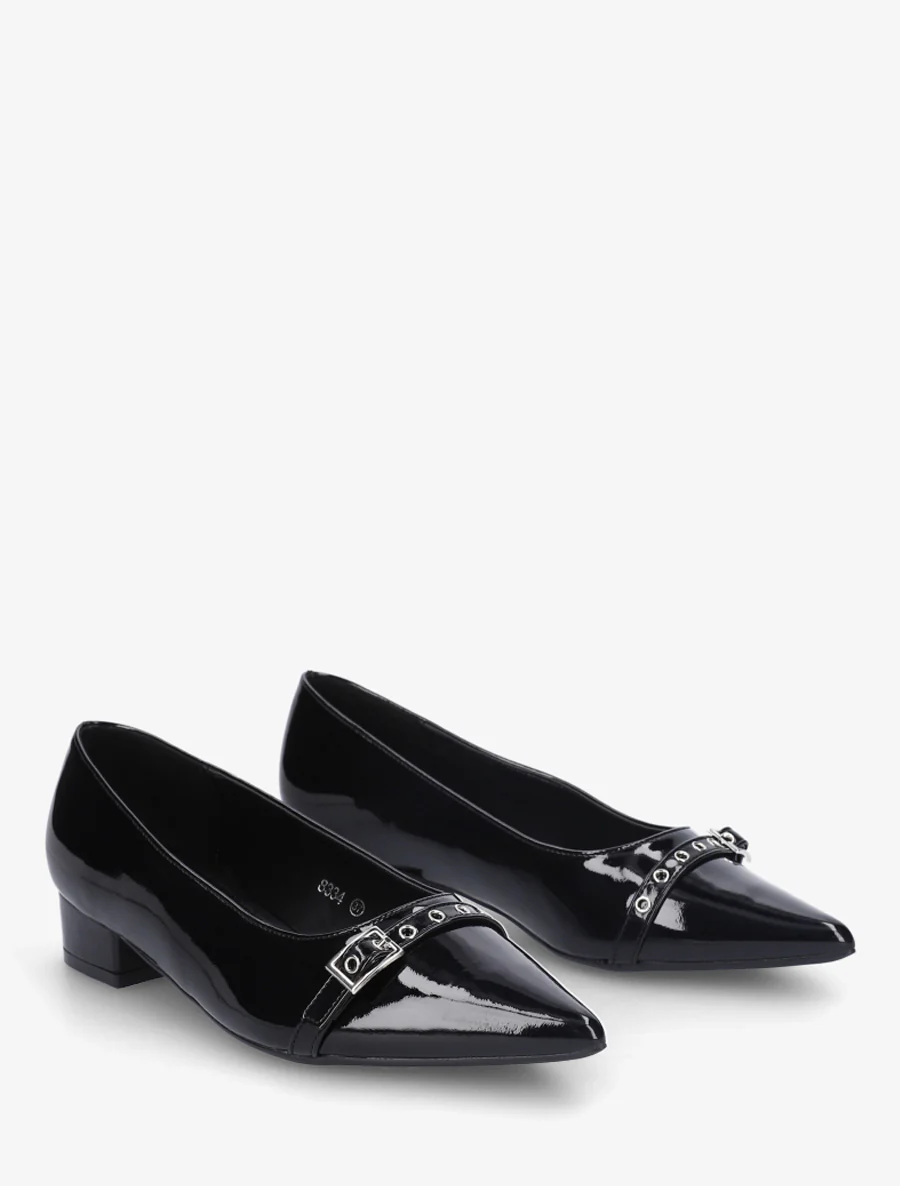 Ballerines vernies à bout pointu - Noir - Image 4