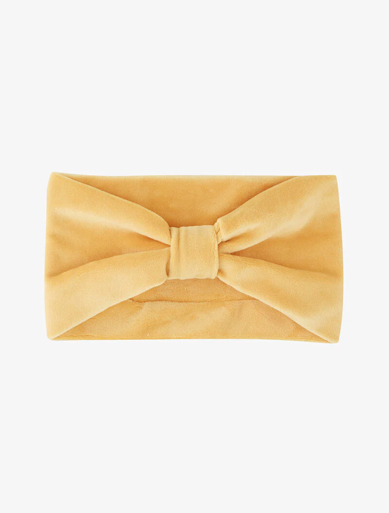Bandeau effet noué en suédine - jaune