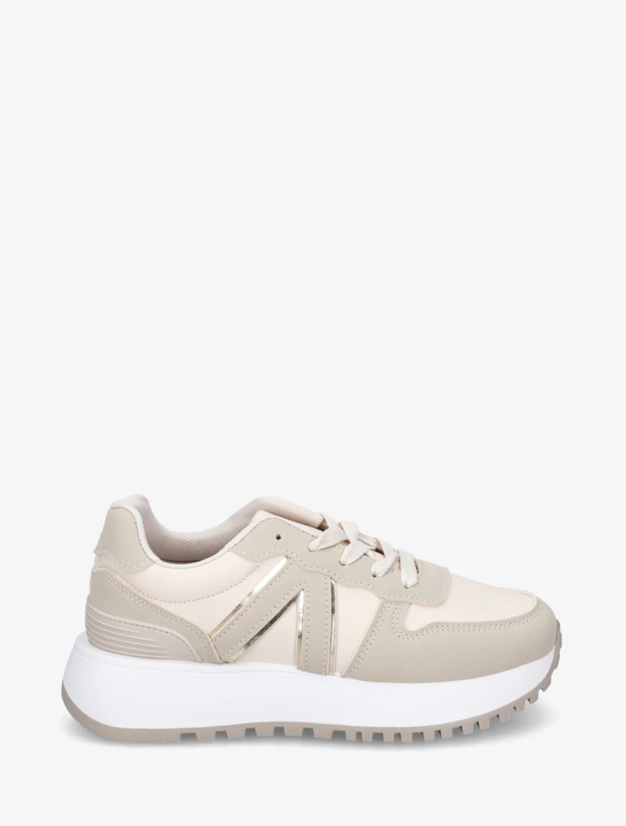 Baskets à empiècement graphique - Beige