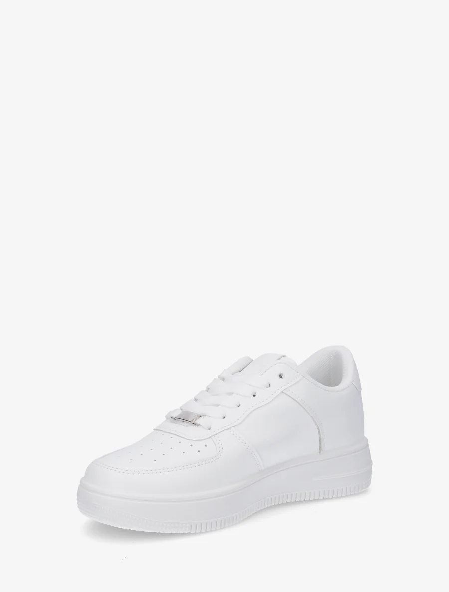Baskets basiques en simili - Blanc - Image 3