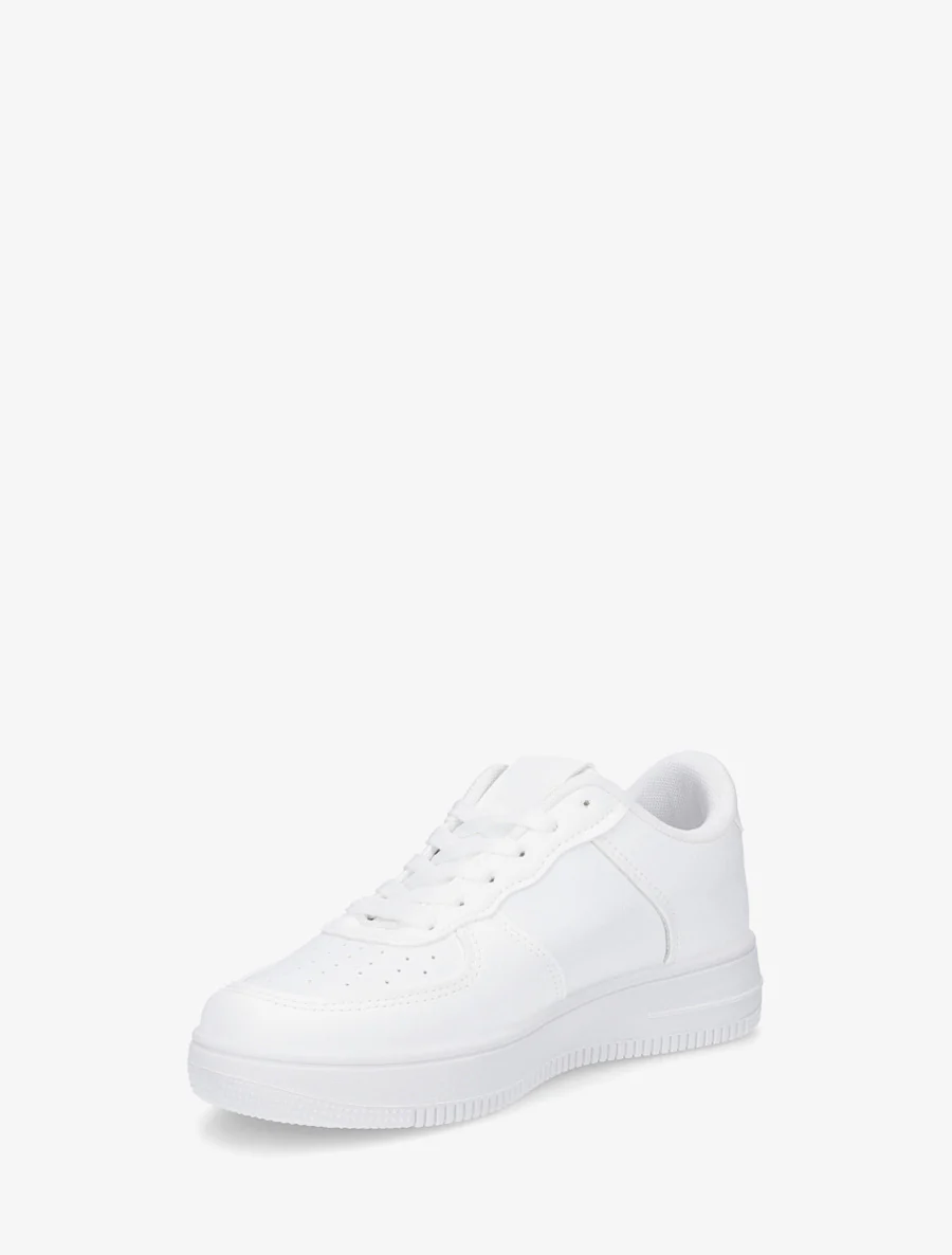 Baskets basiques en simili - Blanc - Image 3