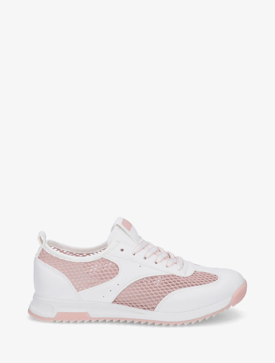 Baskets bi-matière ajourées - Rose