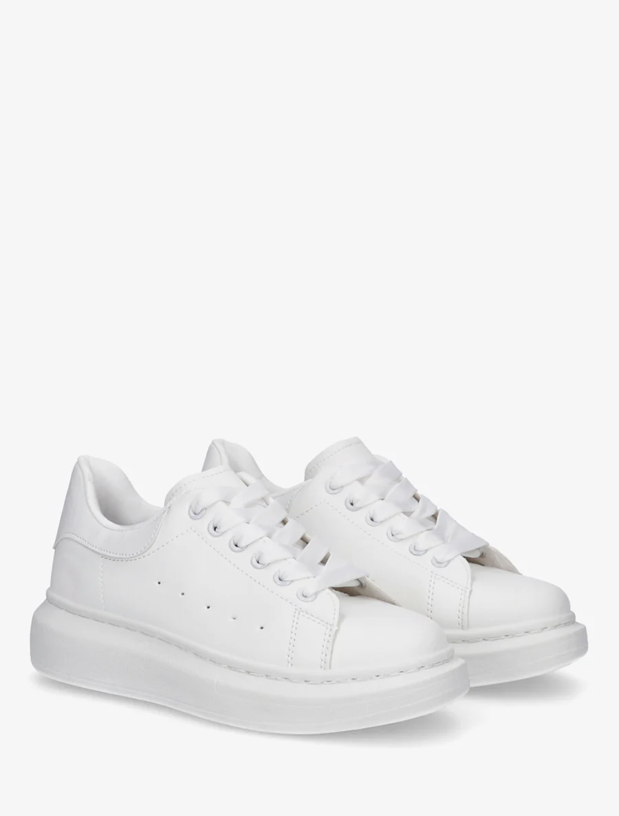 Baskets casual en simili - Blanc - Image 4