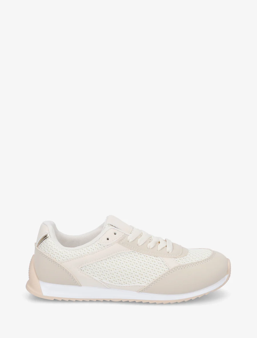 Baskets casual en tissu et simili - Beige