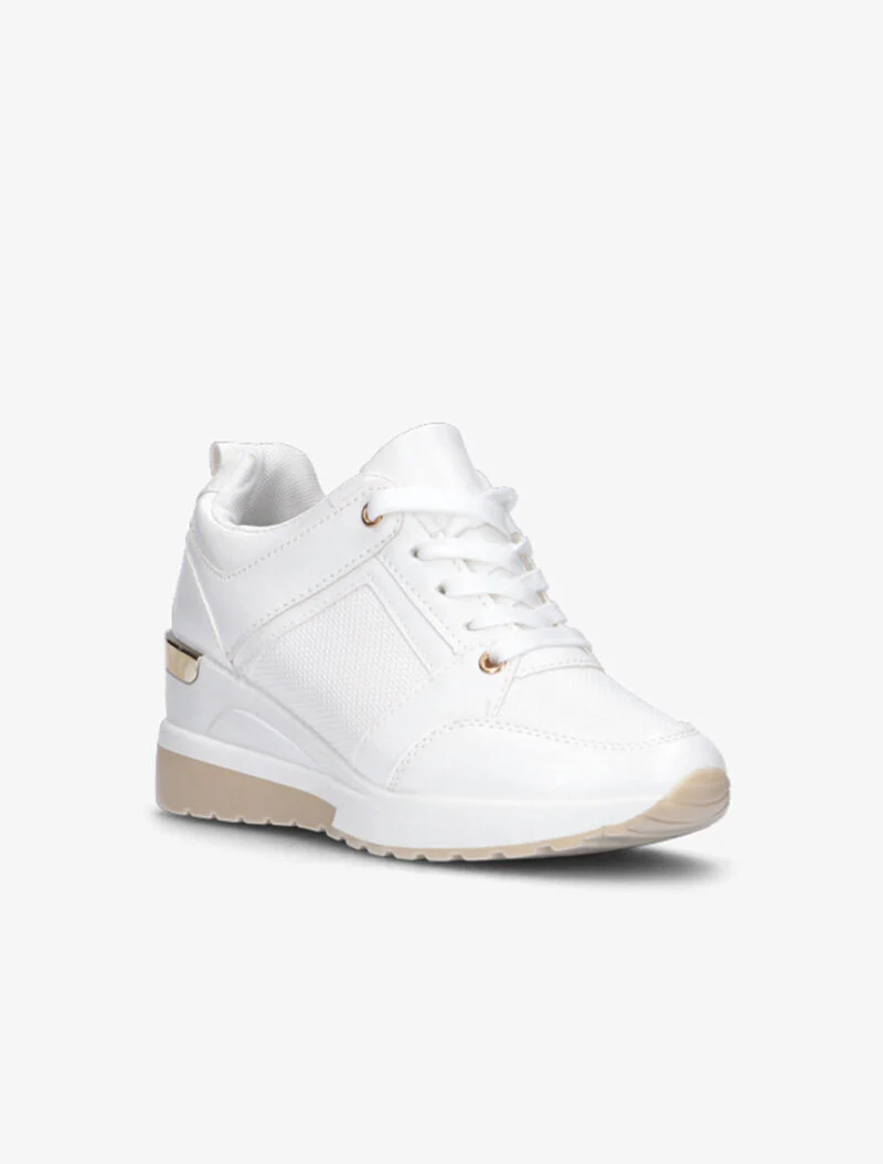 Baskets compensées à détails métalliques - blanc - Image 3