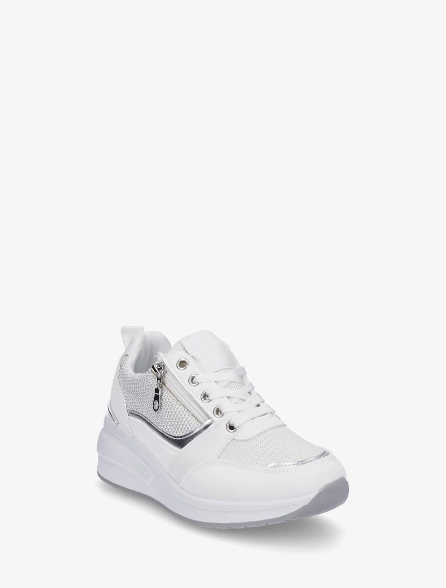 Baskets compensées à zip - Blanc - Image 2