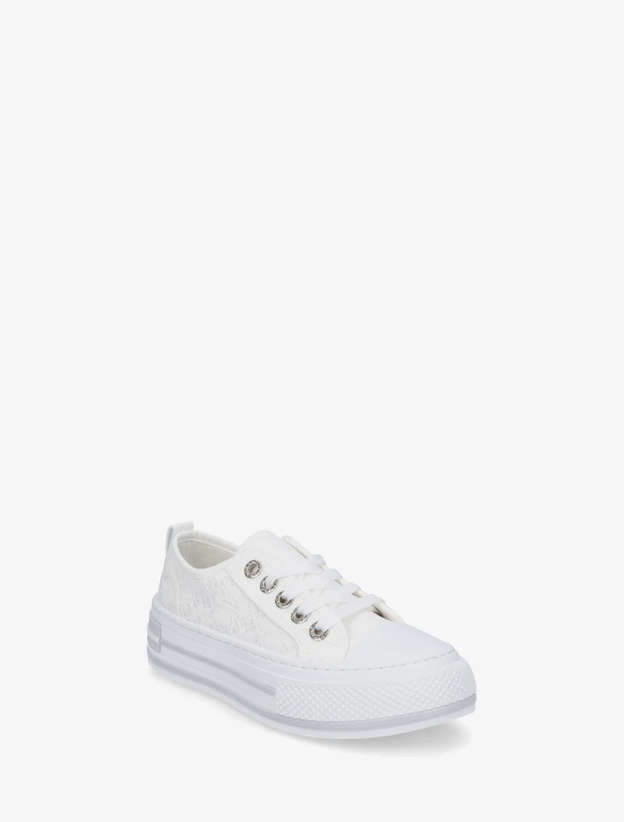 Baskets en dentelle pailletée - Blanc - Image 2