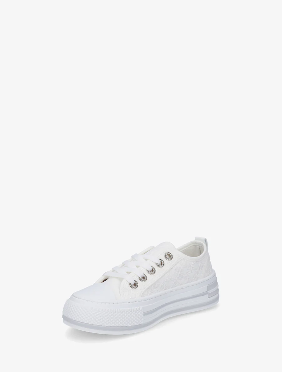 Baskets en dentelle pailletée - Blanc - Image 3