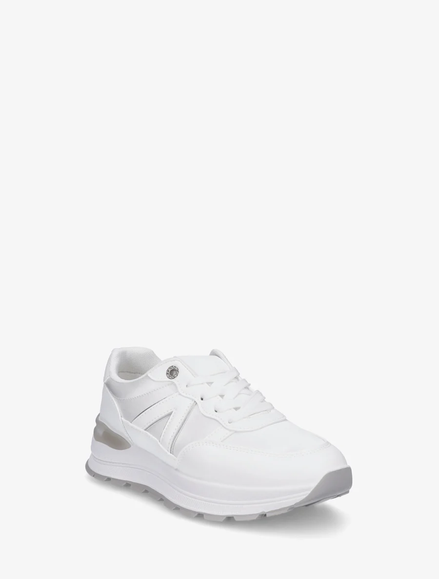 Baskets en simili et bandes contrastantes - Blanc - Image 2