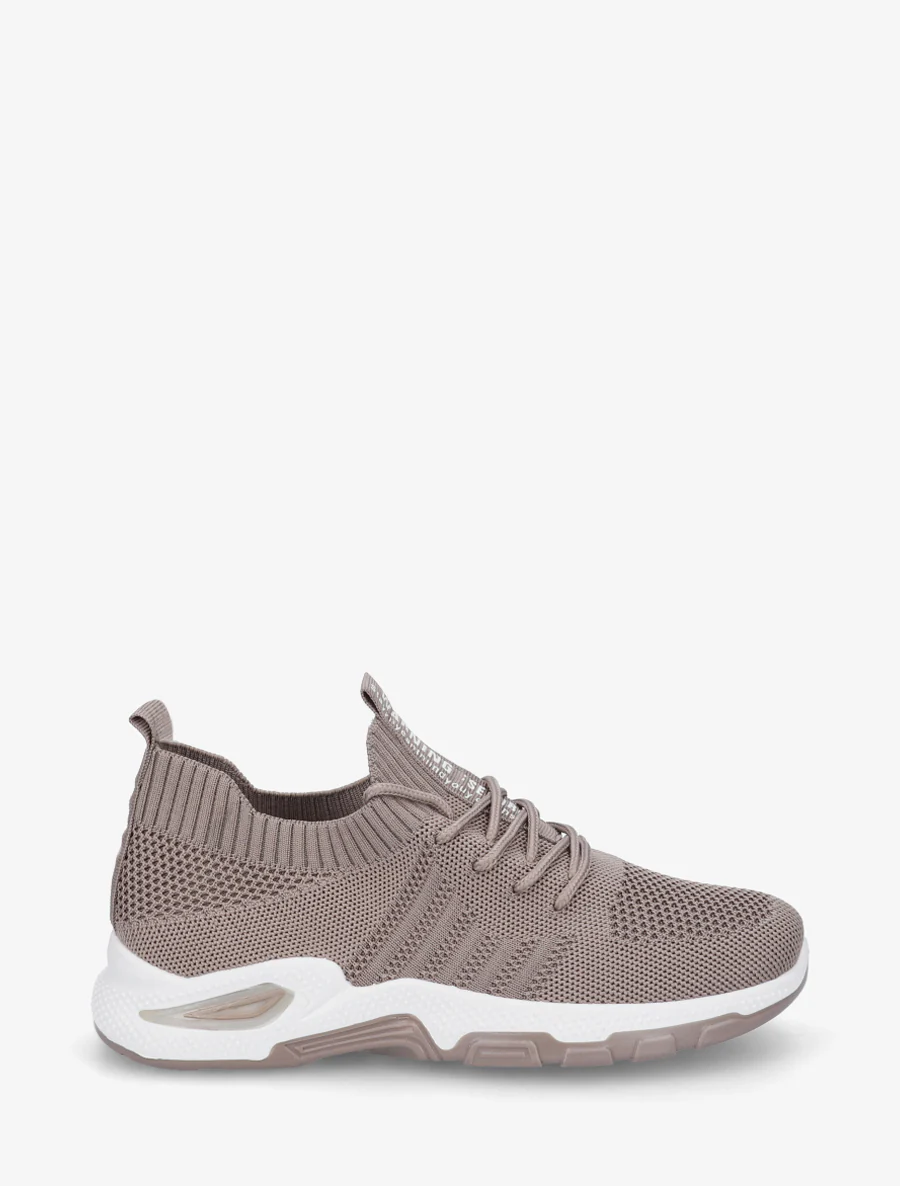 Baskets souples en maille - Taupe
