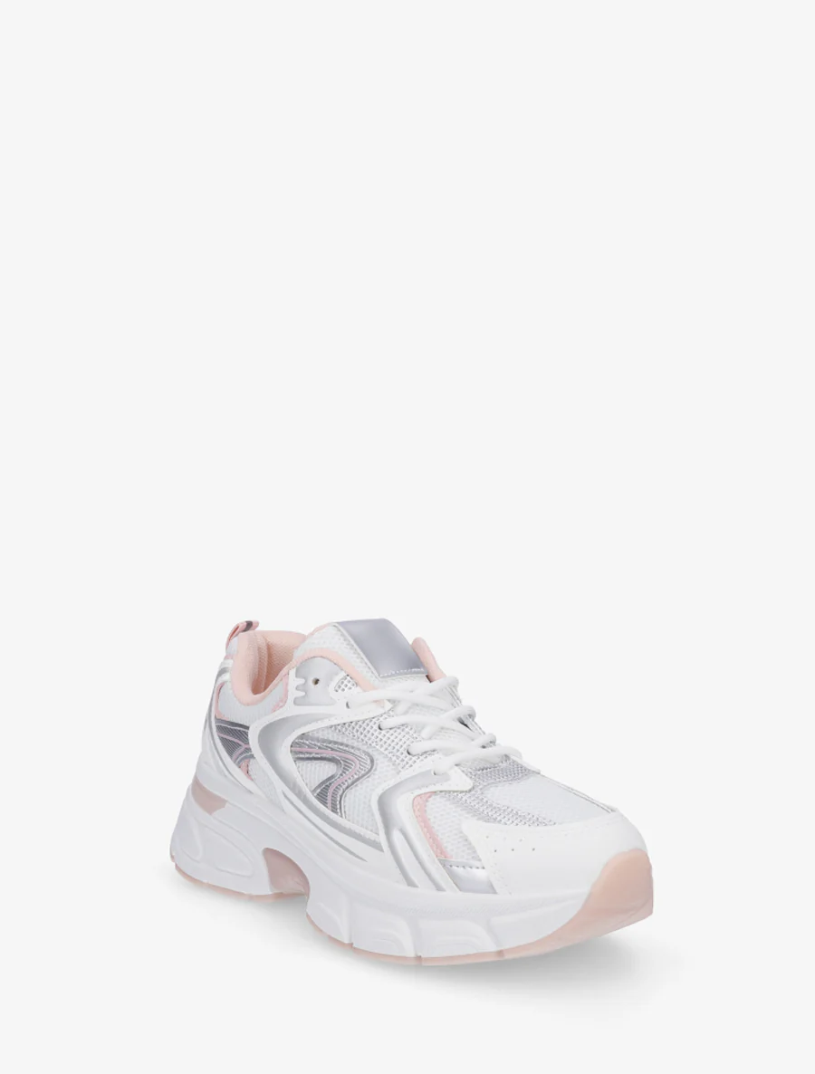 Baskets style running en toile - Blanc - Image 2