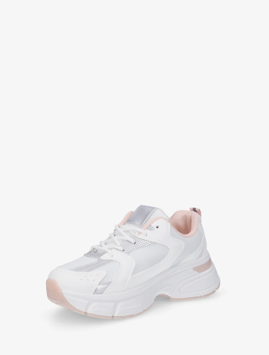 Baskets style running en toile - Blanc - Image 3