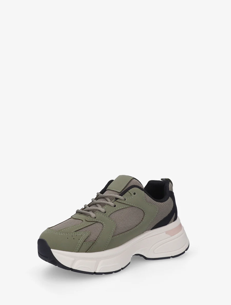 Baskets style running en toile - Kaki - Image 3