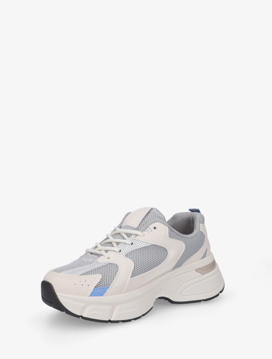 Baskets style running en toile - Gris - Image 3