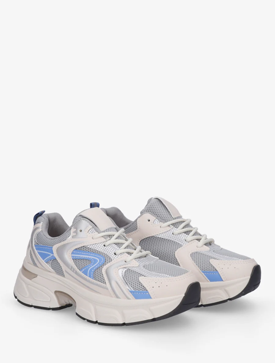 Baskets style running en toile - Gris - Image 4