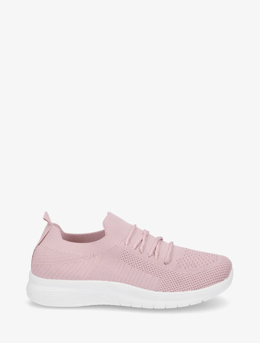 Baskets unies en maille - Rose