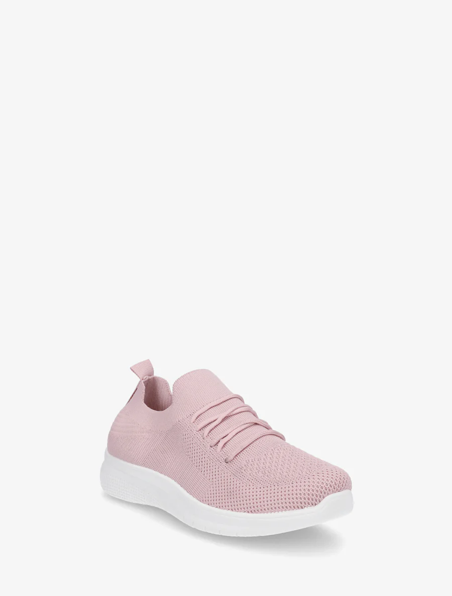 Baskets unies en maille - Rose - Image 2